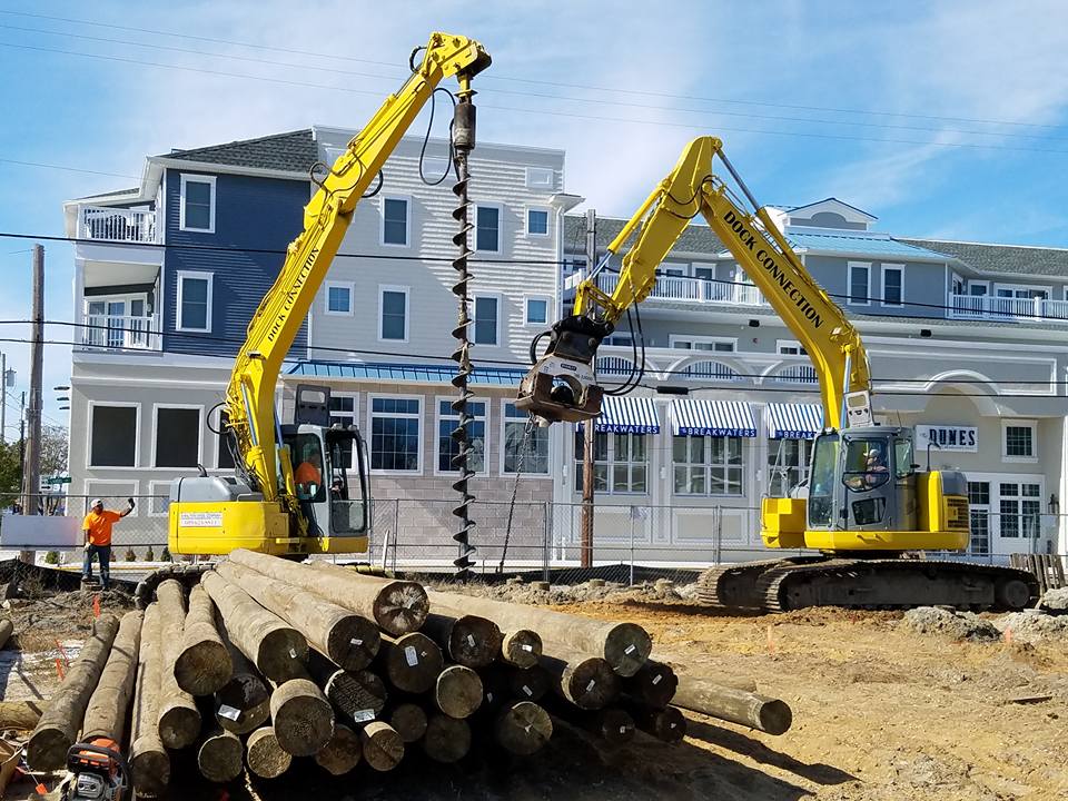 Foundation Piling, sea isle city, New jersey, walters brothers, dock connection llc, docks, bulkheads, ramps